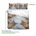 Squirrel duvet cover set product view showing printable artwork and soft polyester fabric detail