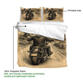 Biker duvet cover set detail showing printable artwork and soft polyester fabric