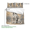 Dalmatian duvet cover set showing the printable side and soft polyester fabric details