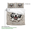 Dalmatian bedding set displaying the printable side and soft polyester fabric detail