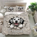 Dalmatian duvet cover bedding set displayed on a modern bed with matching pillowcases