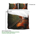 Violin duvet cover bedding set with close-up artwork and printable surface callout