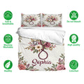 Nurse bedding set featuring a floral stethoscope design with soft white and blush pink tones