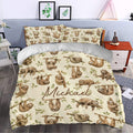 Sloth bedroom decor featuring a leafy branch duvet cover design in a bright contemporary room
