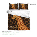 Giraffe bedding set shown with a printable cover side and soft polyester fabric details