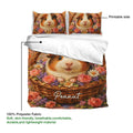 Guinea pig duvet cover with matching floral pillowcases, printable artwork, and soft lightweight fabric details