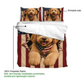 Labradoodle duvet cover set showing the printable front and soft polyester fabric detail