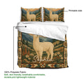 Alpaca duvet cover bedding set showing the printable side and soft polyester fabric details