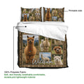 Alpaca duvet cover bedding set with printable artwork, realistic animal portraits, and soft polyester fabric details