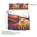 Sheep duvet cover bedding set detail showing a colorful printable side and lightweight polyester fabric