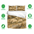 Sheep duvet cover bedding set with pastoral artwork, matching pillowcases, and soft breathable fabric