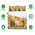 Corgi duvet cover bedding set shown with matching pillowcases and soft breathable bedding features