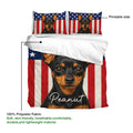 Miniature Pinscher duvet cover set detail showing the printed side and soft polyester fabric