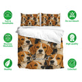 Beagle bedding set with matching pillowcases, soft breathable design, and colorful dog artwork