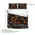 Dark fantasy dragon duvet cover set displayed with a bold printable artwork surface