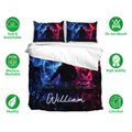 DJ bedding set with colorful turntable artwork, matching pillowcases, and a bold music theme