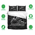 Wrestling duvet cover bedding set shown with black camouflage artwork and matching pillowcases