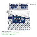 Hockey duvet cover set detail showing the printable side and soft polyester fabric