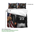 Baseball duvet cover set showing the printable artwork side and lightweight polyester fabric detail