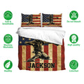 Baseball duvet cover bedding set displayed with vintage Americana artwork and soft bedroom styling