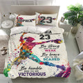 Custom softball bedding set displayed in a modern bedroom with vibrant player silhouettes and bold typography