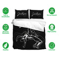 Wrestling duvet cover bedding set displayed with black-and-white grappling artwork and matching pillowcases