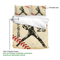 Baseball duvet cover set with printable vintage artwork, breathable fabric, and matching pillowcases
