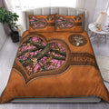 Deer duvet cover bedding set with antler artwork, woodland branches, and brown camouflage styling