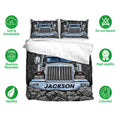 Trucker Duvet Cover Bedding Set with Semi Truck Artwork and Soft Breathable Fabric