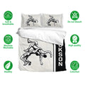Wrestling duvet cover bedding set displayed with matching grappling artwork and soft breathable bedding features