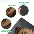 Close-up detail of the hunting doormat surface and black rubber backing with traction-focused construction