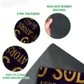 Wicca doormat feature view showing the printed surface and black rubber backing