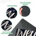 Close-up feature view showing the printed Labrador Retriever mat surface and rubber backing