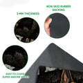 German Shepherd doormat detail showing the printed surface, rubber backing, and rounded mat edge