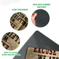 Close-up detail of the baseball doormat print and dark rubber backing with traction-focused construction