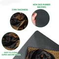 Close-up feature view of the Rottweiler doormat surface and dark rubber backing