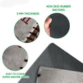 Close-up of baseball doormat surface, rubber backing, thin profile, and easy-clean construction
