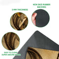 Close-up view of the western cowboy doormat surface and dark rubber backing with traction-focused construction