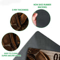 Close-up detail of the cowboy doormat surface and dark rubber backing with thickness and traction callouts