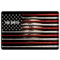 Baseball doormat featuring red and white bats, stars, and a patriotic black background