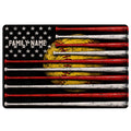 Softball doormat artwork with red and white bats, a yellow glove, stars, and a bold black background