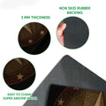 Close-up view of the Texas star doormat artwork and black rubber backing construction