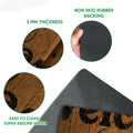 Close-up feature view showing the fishing doormat's textured surface and dark backing