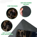 German Shepherd doormat detail showing textured surface, rubber backing, and rounded edge