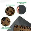 Close-up feature view showing the bourbon doormat surface and dark rubber backing