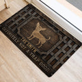 Rustic Chihuahua door mat displayed at an indoor entrance with a light wood floor