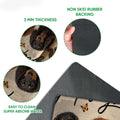 Close-up detail of the dachshund doormat surface and rubber backing with traction-focused construction