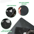 Close-up feature view showing the printed doormat surface and dark rubber grip backing
