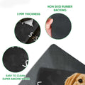 Close-up detail of the Golden Retriever doormat surface and rubber backing construction