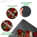 Close-up of the Chihuahua Christmas doormat showing the printed surface and dark rubber backing